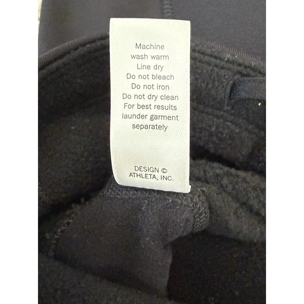 Athleta Polartec Powerlift Pants Womens Small Tall Black Fleece Bootcut Zip